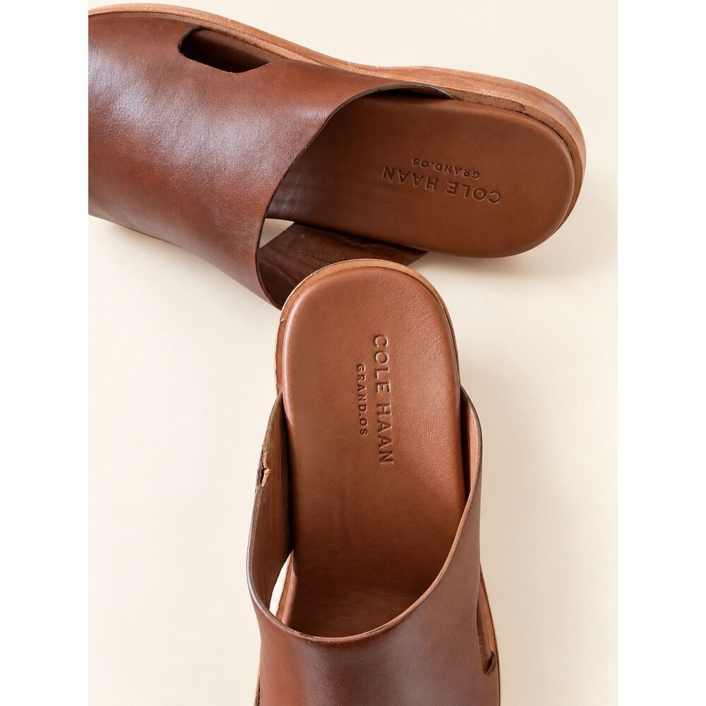 Cole Haan Grand.OS Brown Leather Cutout Slip-On Mule Sandals Women’s Size [SIZE]